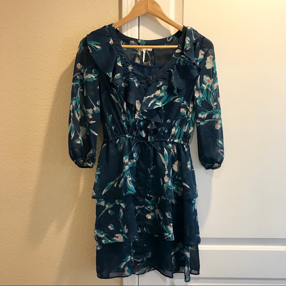Lauren Conrad Blue Floral Dress